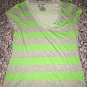 Green and Grey Striped Tee